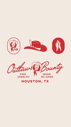 the logo for an old fashion clothing store, houston tx is shown in red and white