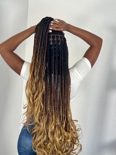 French Box Braids, Braid Hacks, Braids Ombre, Medium Box Braids, Top Braid, Blonde Box Braids, Big Box Braids Hairstyles