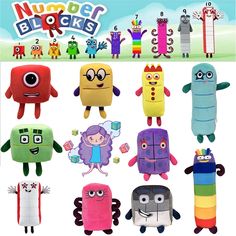 an advertisement for nuggie blocks featuring cartoon characters and their names on the front