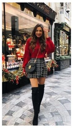 Christmas Outfit Ideas For Women Classy, Christmas Fashion Outfits, Spring Skirt Outfits, Winter Skirt Outfit