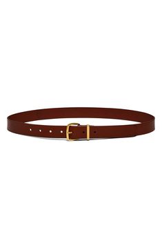 This classic leather belt is secured by shiny gold-toned hardware to upgrade your favorite 'fit. It's so good, it's Essential. Leather Imported Classic Gold-tone Belt Buckles For Workwear, Classic Brown Belt Buckle With Gold Detail, Women’s Belts, 90s Belt, Womens Belt, Classic Belt, Brown Belt, Classic Leather, Fall 2024