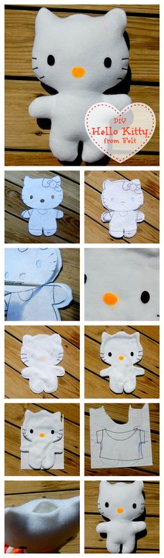 the instructions for how to make an adorable hello kitty pillow