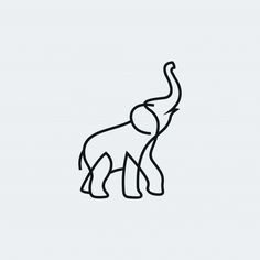 an elephant outline drawing on a white background