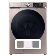 the front view of a samsung washing machine with three different colors on each side and an appliance