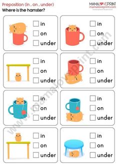 worksheet with words and pictures to help children learn the english word in order