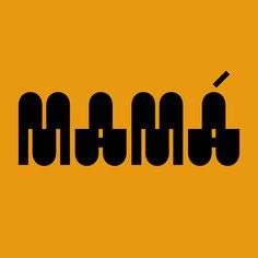 an image of the word mamma written in black on a yellow background with some type of lettering