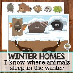 an image of winter homes and animals in the snow with text that reads, i know where