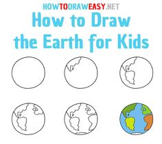 how to draw the earth for kids with an easy step by step drawing guide and instructions