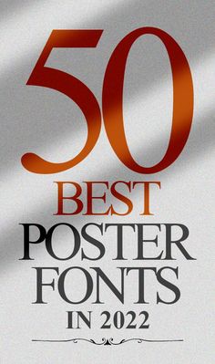 the cover of 50 best poster fonts in 2012, with an orange shadow over it