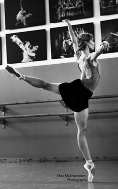 black and white photograph of a ballerina