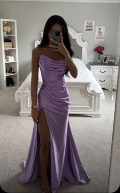 Vestido Color Lila, Ruffle Prom Dress, Evening Maxi Dress, Simple Prom Dress, Purple Prom Dress, Corset Dress Prom