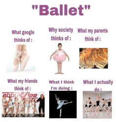 a poster with different types of ballet related items