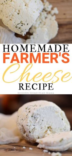 homemade farmer's cheese recipe with text overlay