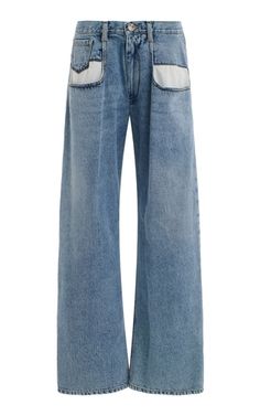 MAISON MARGIELA Exposed Pocket Wide-leg Jeans It 38 - Medium Wash | Editorialist Tabi Boots, French House, New Fashion Trends, John Galliano, Designer Outfits Woman, Moda Operandi, Low Cut