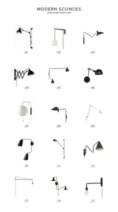 the different types of lamps are shown in this diagram, and each one is labeled with numbers