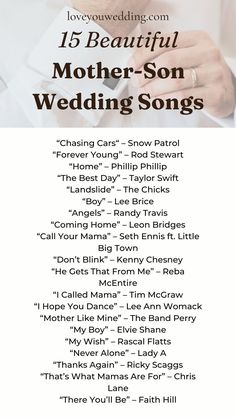 the wedding song list for each bride and groom