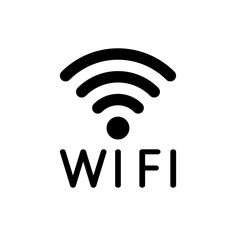 the wifi logo is black and white