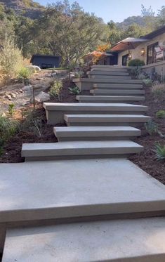 concrete steps leading up to a house