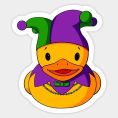 Rubber ducks love Mardi Gras! -- Choose from our vast selection of stickers to match with your favorite design to make the perfect customized sticker/decal. Perfect to put on water bottles, laptops, hard hats, and car windows. Everything from favorite TV show stickers to funny stickers. For men, women, boys, and girls. Rubber Duck Clipart, Mardi Gras Hat, Mardi Gras Hats, Louisiana Mardi Gras, Cricut Ideas