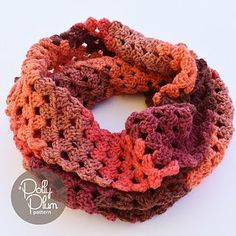 a crocheted scarf is shown on a white surface with the words, free pattern below it