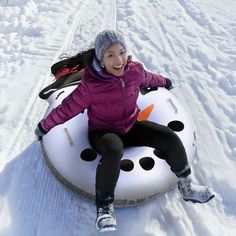 It's snow secret that the slopes will be shredded this winter. Besides being comfier than those old plastic slabs you've been using, our giant inflatable Snowman Snow Tube has a lot more personality. Simply inflate, find a snowy hill, then grab the comfort grip handles and take off. The thick, durable construction provides a smooth and cushy ride for sledders of all ages. Giant Wine Glass, Pineapple Pool Float, Snowman Snow, Buy A Boat, Snow Tubing, Snowman Faces, Giant Inflatable, Floating In Water, Hole In One