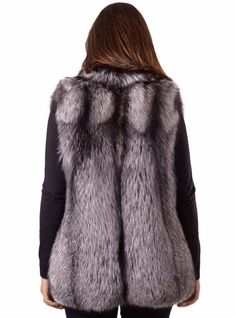 Guaranteed to keep you warm and stylish this winter and fall, this luxurious fox fur vest with a wing collar will look great with formal or casual wear. This vest comes in silver, a neutral look that will go with anything. *This style is custom-made, please allow approximately 2-6 weeks for delivery. For rush orders or questions, please use our chat or call 334-277-7610. Length: 26 inches Fur Origin: Canada Don't see your size or color? Please call to see if we can custom make it for you! SKU#: Fox Fur Vest, Wing Collar, A Wing, Fur Vest, Fox Fur, Looks Great, Fur Coat, Casual Wear, Custom Made