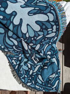 Blue Hues Woven Blanket by Brainstorm Brainstorm Illustration, Visually Pleasing, Limited Run, Woven Blanket, Beach Days, Pop Up Shop, Blue Hues, Beach Day, A Dream