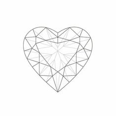 the outline of a heart is shown in black and white