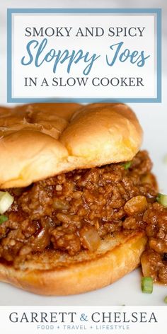 sloppy joes in a slow cooker cookbook by garrett & chelsea