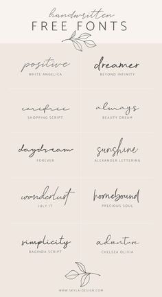 the different types of handwriting that are used to write calligraphy and handwritten font