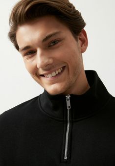 Next HALF ZIP FUNNEL NECK - Športni pulover - black Versatile Black Half-zip Top, Black Half-zip Casual Sweatshirt, Scuba Oversized Funnel Neck Half-zip, Black Cotton Half-zip Sweatshirt, Functional Black Half-zip Sweatshirt, Funnel Neck Sweatshirt, Classic Sportswear, Rugby Polo, Sportswear Design