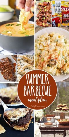 a collage of pictures with different foods and beverages in them, including meats