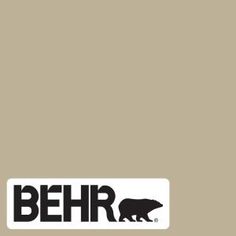 the logo for behr is shown in black and white on a light green background