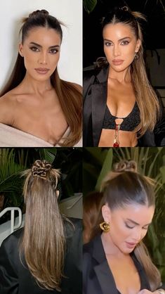 Semi Updo Hairstyles, Outfit With Ponytail, Camila Coelho Hair, Trendy Ponytail Hairstyles, Cocktail Party Hair, Dinner Hairstyles, Trendy Ponytail, Bachata Outfit, Night Out Hairstyles