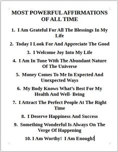 the most powerful affirmations for all time