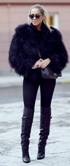 Faux Fur Vests Outfits, Fur Coat Outfits, Faux Fur Coats Outfit, Fur Vest Outfits, Black Faux Fur Jacket