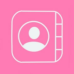 a pink square with an image of a person in the center