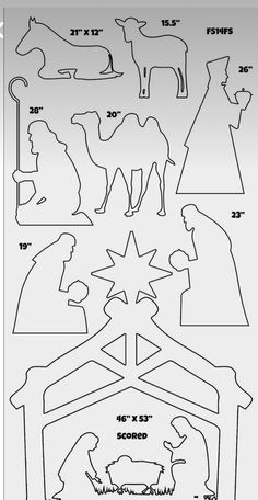 paper cutouts depicting the birth of jesus