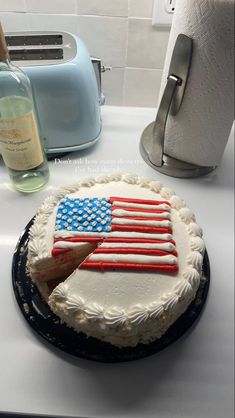 a cake with an american flag design on it