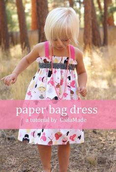 Paper Bag Dress Tutorial Paper Bag Dress, Superhero Dress, Pillowcase Dresses, Dress Paper, Diy Sy, Dress Tutorial, Dress Patterns Free, Sew Ins