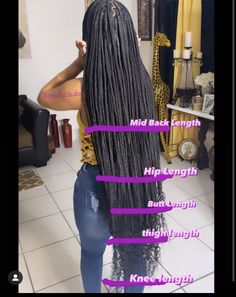 Hair Lengths Chart Braids, Different Box Braid Lengths, Hairstyles With One Bundle Of Braiding Hair, Braiding Hair Length Chart, Hair Lengths Braids, Hair Length Chart Braids, Different Type Of Braids For Black Women, Braiding Length Chart