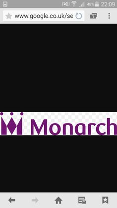 the logo for monarch is displayed on an iphone's screen, with arrows pointing in different directions