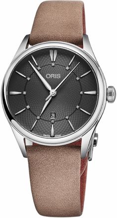 Oris Artelier Date Diamonds 56177244053LS-Beige Item #: 56177244053LS-BEIGE