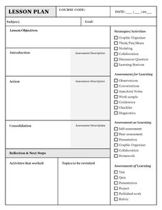 a printable lesson plan is shown