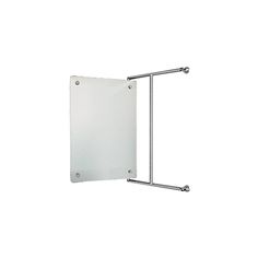 a glass and metal wall mounted mirror