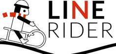 the line rider logo with a person on a bike