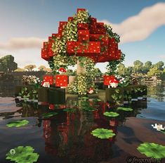 Floating Enchanting Room Minecraft, Minecraft Houses Goblincore, Minecraft Mushroom Aesthetic, Aesthetic Minecraft Fairy Builds, Aesthetic Mc Builds, Cottagecore Mc Builds, Fairy Minecraft Ideas, Minecraft Fairy Ideas, Minecraft Mushroom Ideas