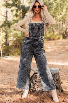 Always Problematic Mineral Wash Overalls (Black Charcoal) – NanaMacs Gray Overalls Outfit, Overalls Black, Denim Jumpsuits, Winter Jumpsuit, Overalls Outfit, Ivy Style, Black Overalls, Flying Monkey Jeans, Autumn Outfits