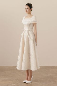 Esme A-line Square Neck Mesh Lace Midi Dress | MEAN BLVD Elegant Fit And Flare Lace Wedding Dress, Evening Lace Midi Dress Fit And Flare, Elegant Lace Fit And Flare Midi Dress, Elegant Fit And Flare Midi Lace Dress, Elegant Fit And Flare Lace Midi Dress, Elegant Fit And Flare Midi Length Lace Dress, Chic Lace Dress With Square Neck, Lace A-line Midi Dress With Fitted Bodice, Feminine Lace Dress With Square Neck For Party