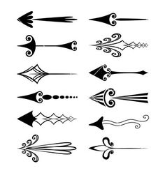 an image of different arrows in black and white